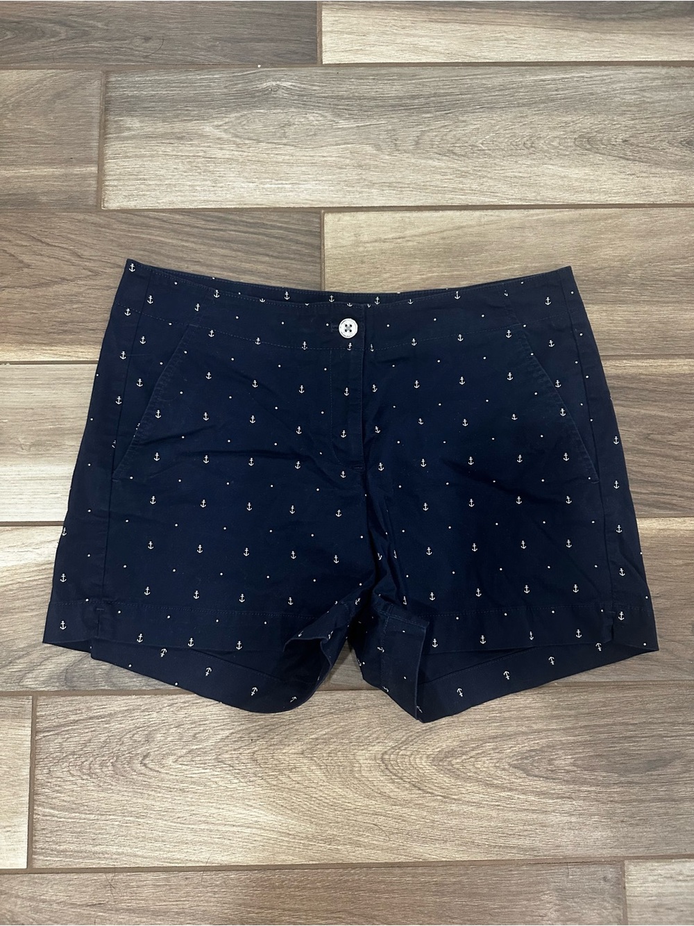 Nautica Navy Blue Anchor Print Shorts